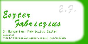 eszter fabriczius business card